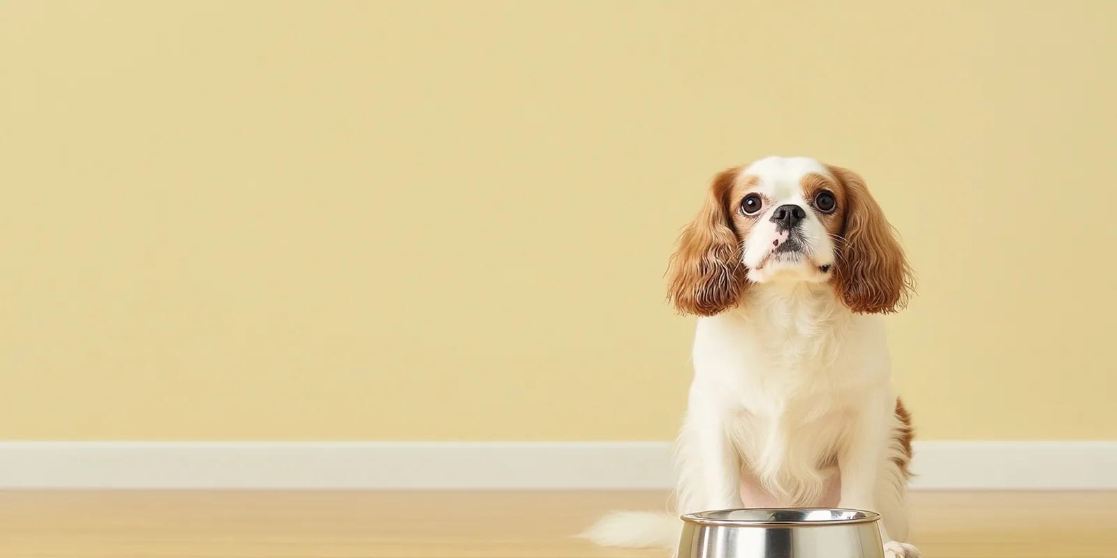 Jeune chien assis, attentif